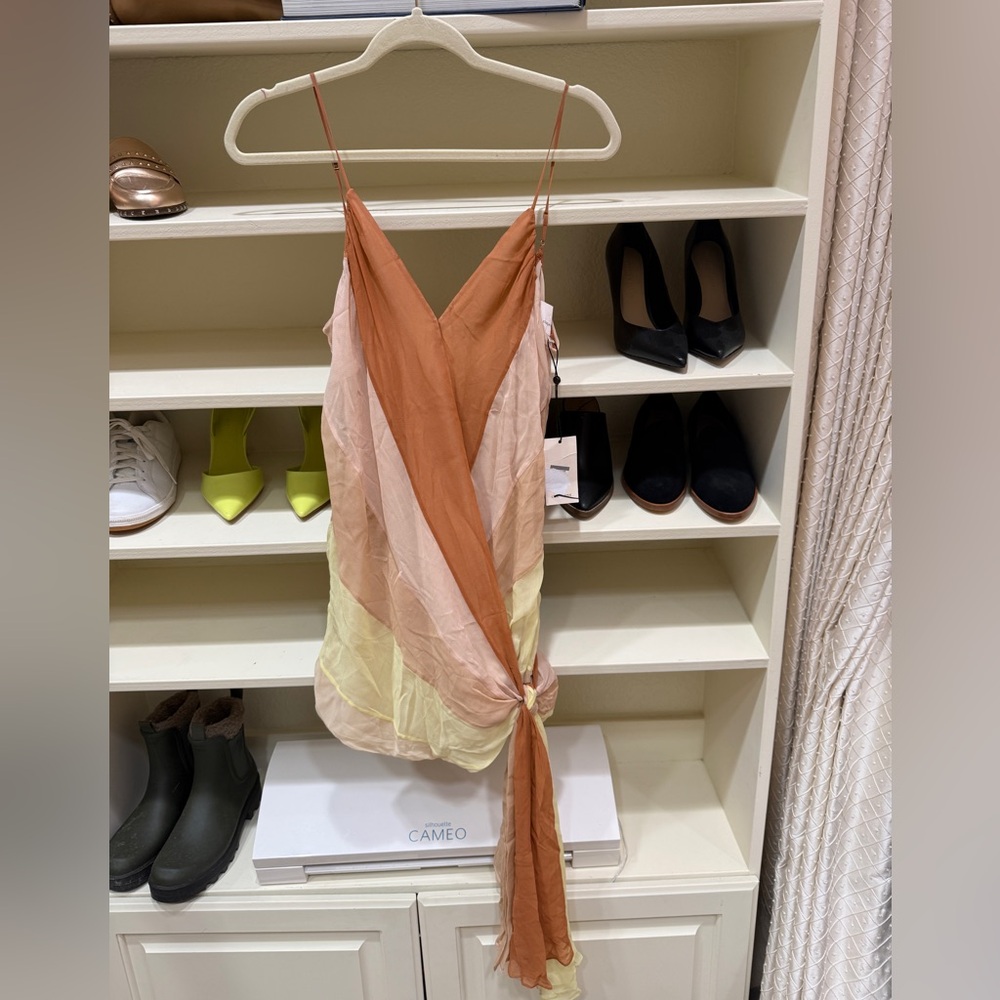 NWT Cinq à Sept Rian Silk Draped Dress